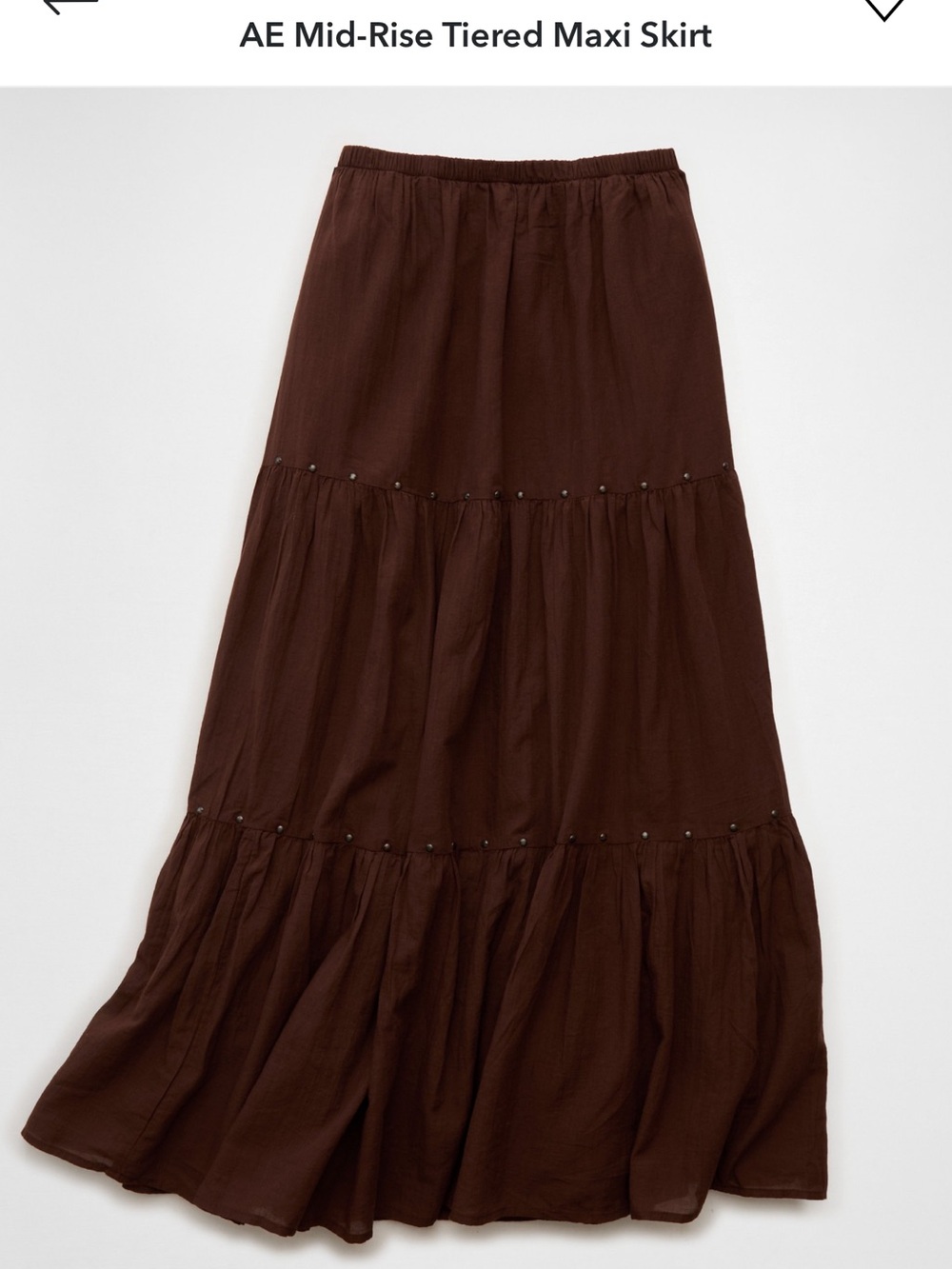 aerie Brown Tiered Maxi Skirt